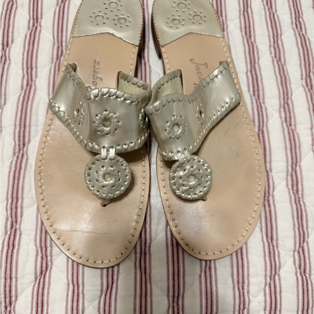 Jack Rogers Silver Sandals